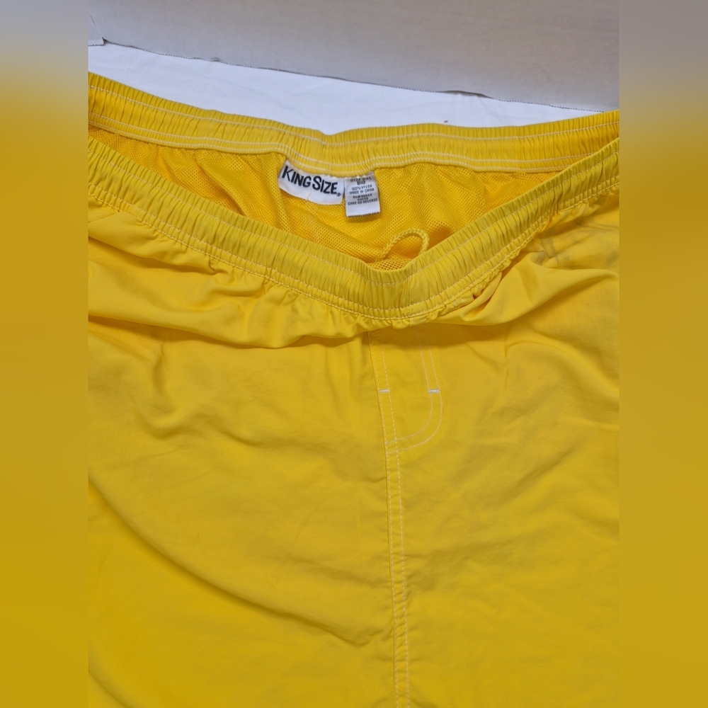 King Size Men's Swim Trunks 100% Polyester Size 3XL Yellow Used